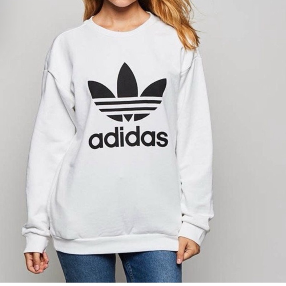 Adidas Originals Trefoil Oversized Crewneck Sweatshirt 1X French Terry